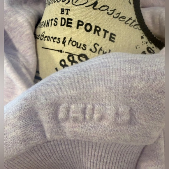 NWT SKIMS Cotton Fleece Cropped Zip-Up Hoodie-Purple Heather-Large - Picture 7 of 15